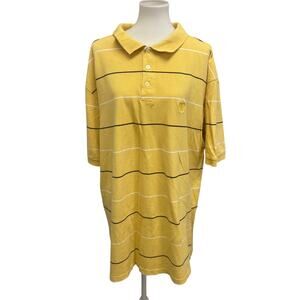 IZOD Mens 3XLT 100% Cotton Striped Short Sleeve Collared Polo Shirt